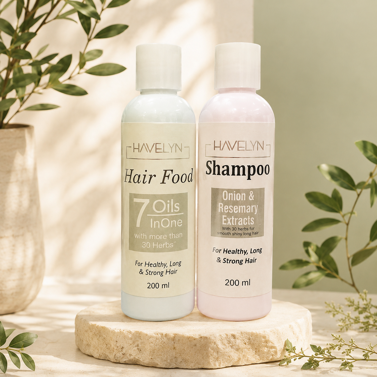 Hair Food 200ml + Onion & Rosemary Shampoo 200ml | Herbal Hair Care Combo