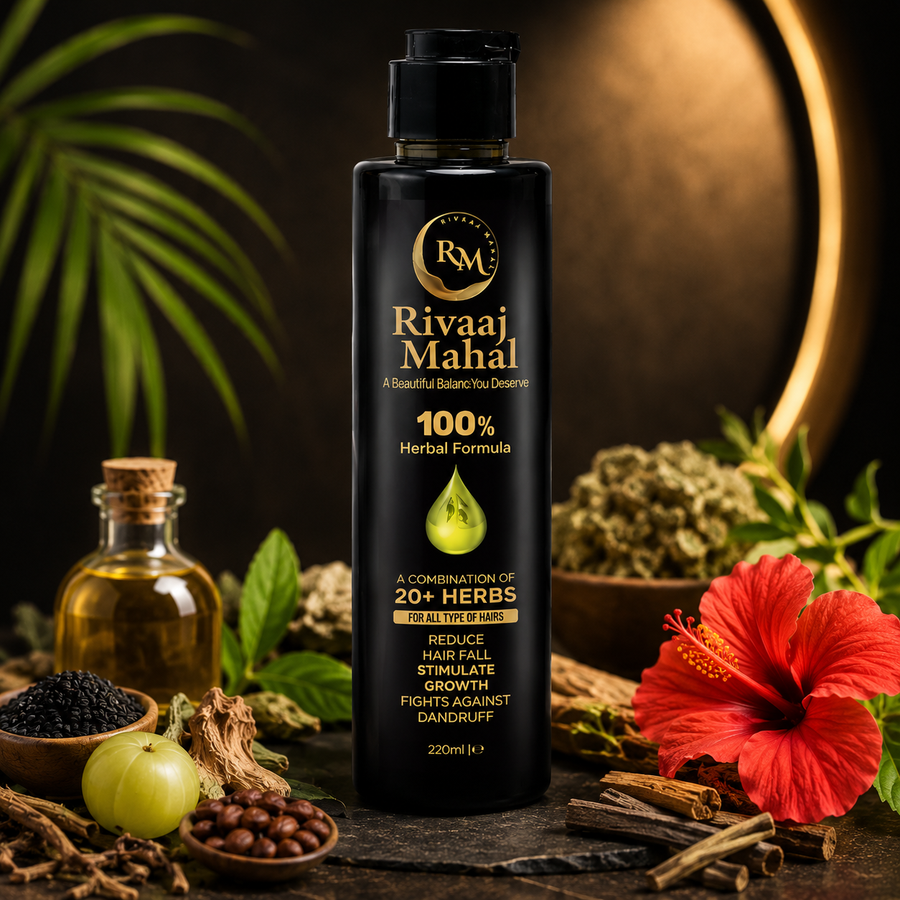Rivaaj Mahal Anti-Dandruff Herbal Hair Oil 200ml | 100% Herbal Formula with 20+ Herbs